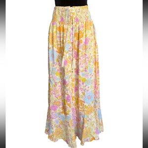 Cynthia Rowley Maxi Floral Skirt Hippie Bohemian 1960’s Style Women’s Size Small